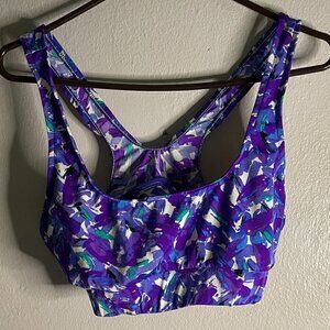 LL Bean purple/blue sports bra Sz. L